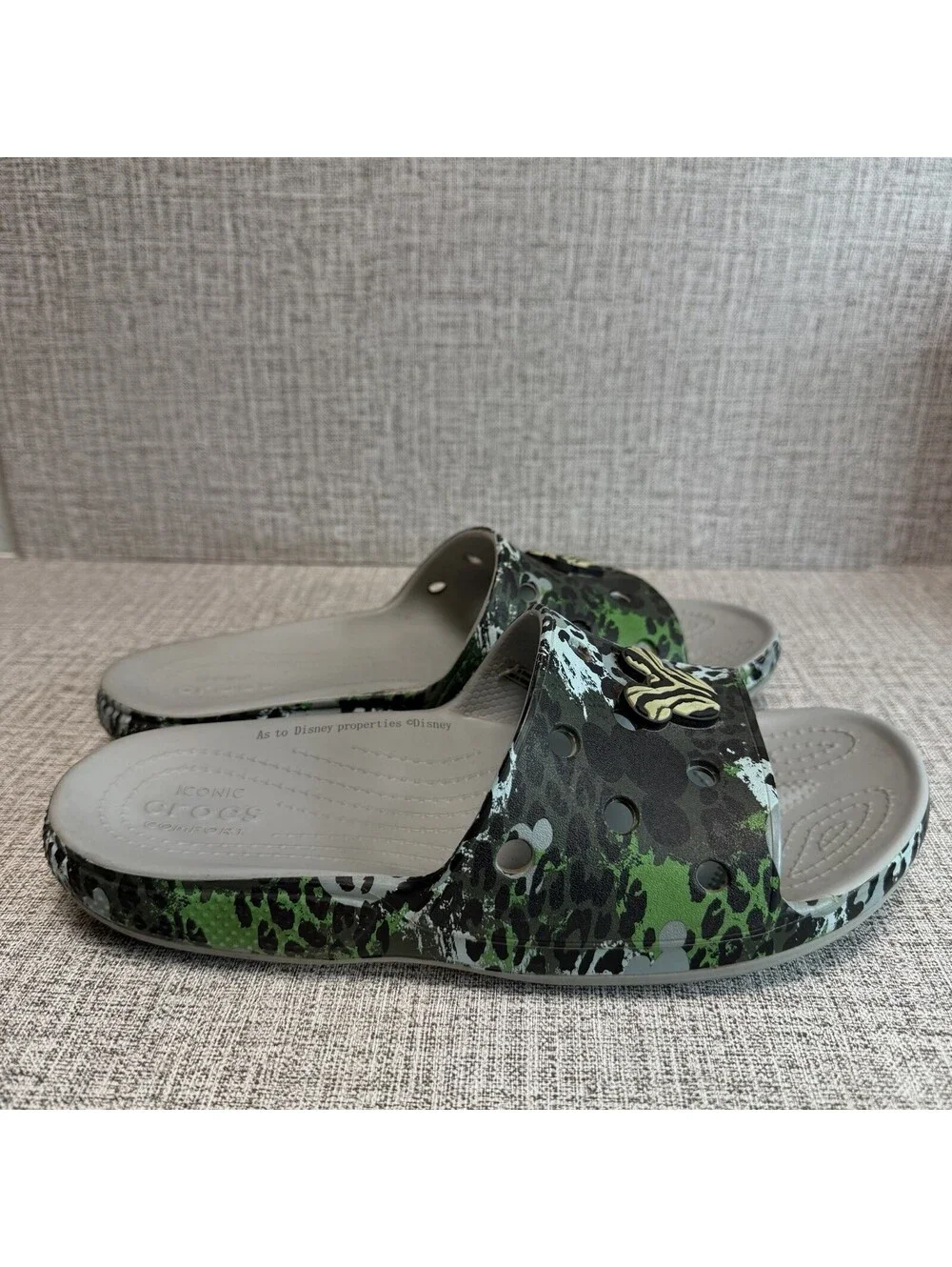 Crocs Disney Animal Kingdom Leopard Safari Print Slides Womens Size 10 Mens Sz 8